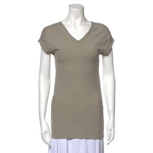 BRUNELLO CUCINELLI V-Neck Short Sleeve Women's T-Shirt - Size M